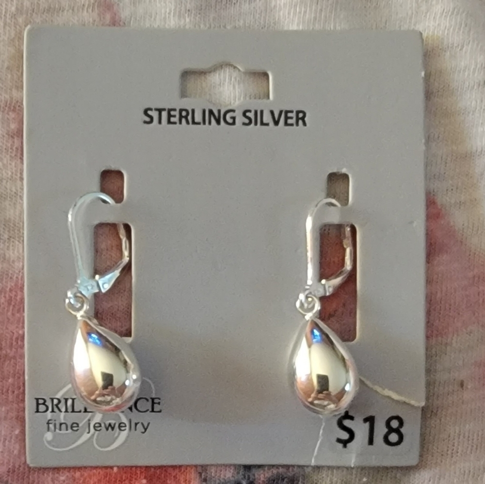 Sterling silver teardrop earrings